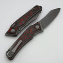 Hawk Designs Talon w/ Lava Flow Fat Carbon Overlay Handles ZirBlast/Tumbled & M390