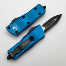 Microtech Mini Troodon D/E Black Partial Serrated & Blue 238-2BL
