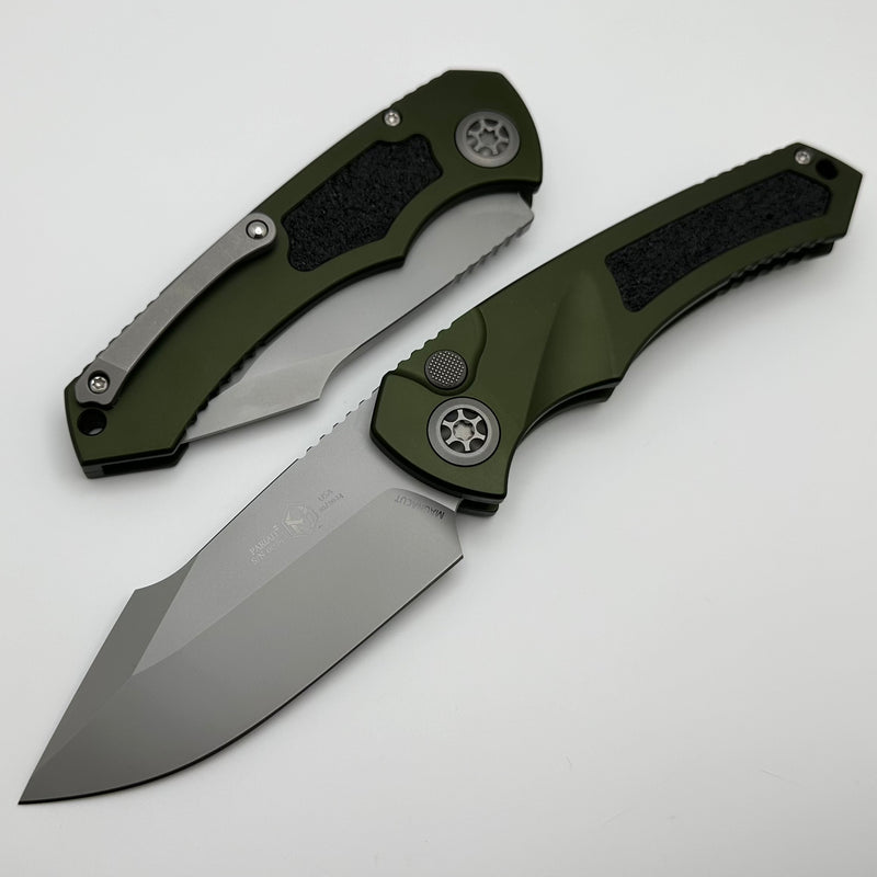 Heretic Knives Pariah Auto w/ Green Handles & Bead Blast MagnaCut H048-3A-GRN