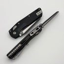 Microtech MSI RAM LOK Mini Black Fluted Aluminum Handles w/ Black M390MK 210M-1FL