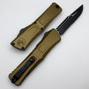 Microtech Knives Combat Troodon Gen III Black Partial Serrated Interceptor w/ OD Green Handle Signature Series 1217-2ODS