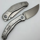 Custom Knife Factory Blava Milled Crystal Titanium & CKF Wash M398