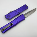 Microtech Knives Combat Troodon Gen III Stonewash Partial Serrated Interceptor w/ Purple Handle Signature Series 1217-11PUS