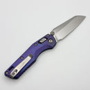 Microtech Marfione Select MSI RAM LOK Mini Galactic Purple Titanium Handles w/ Blue Accents & Stonewash M390MK 210M-10MS17