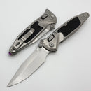 Marfione Select Microtech Socom Ram-Lok Titanium Textured Inlaid Handles w/ Purple Accents & Spear Point Stonewash M390MK 160RL-10SMS4