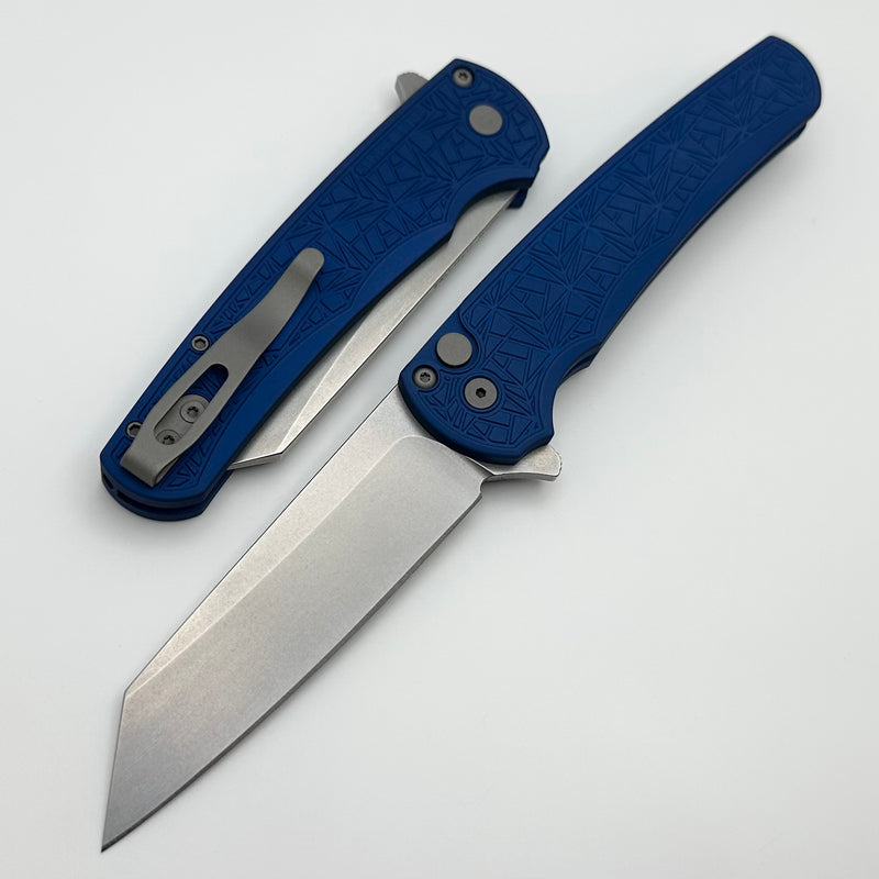 Pro-Tech Malibu Blue Nexus Handle & Stonewash MagnaCut Reverse Tanto Blade 5405-BLUE Nexus