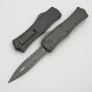 Microtech Knives Mini Hera Apocalyptic D/E Part Serrated M390MK w/ Natural Clear Handle 1702M-11APNC