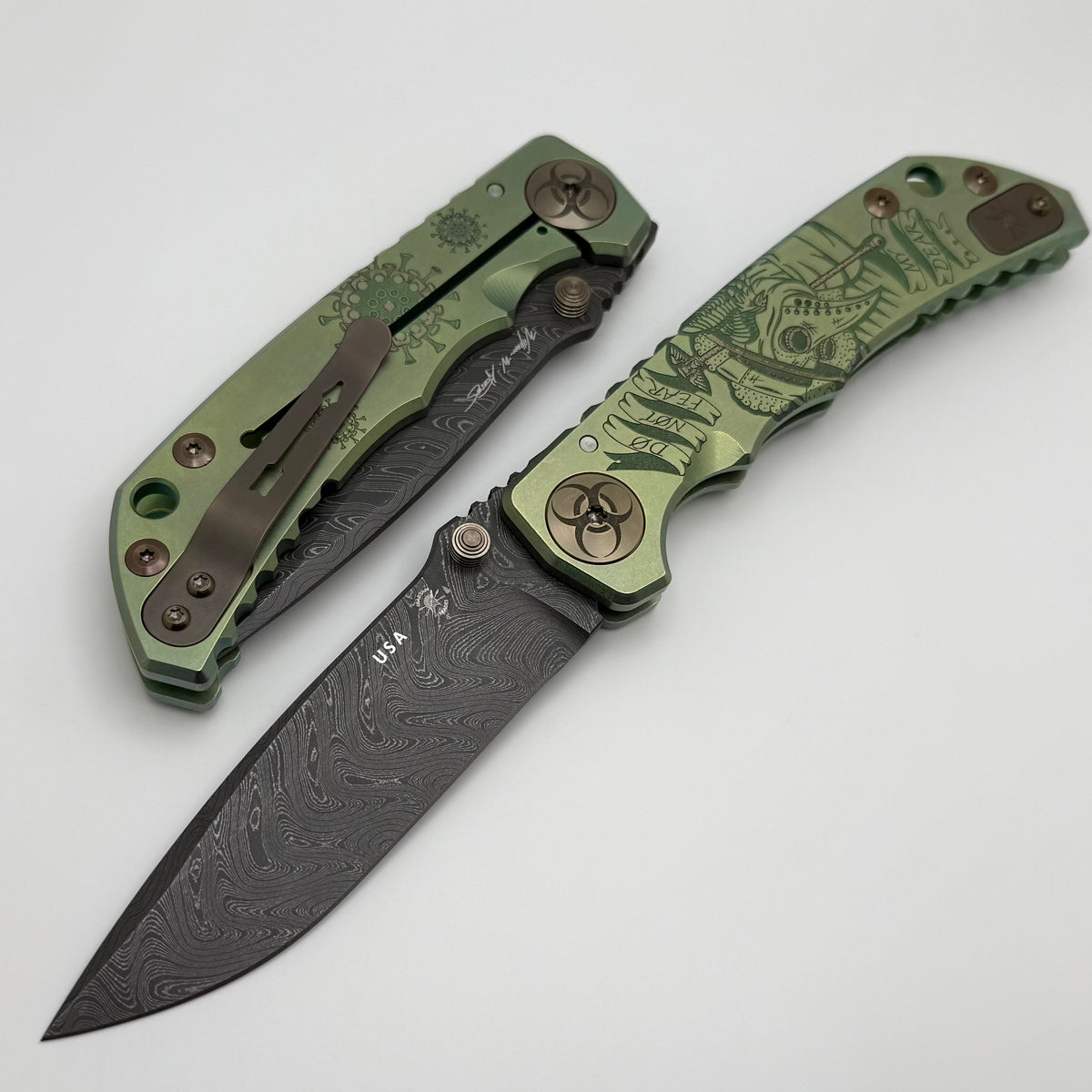 Spartan Blades Harsey Folder Green Plague Doctor Special Edition w/ 4