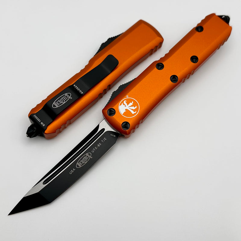 Microtech UTX-85 Orange Handles w/ Black Tanto 233-1OR