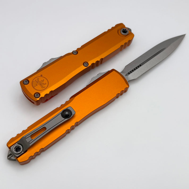 Microtech Ultratech Gen IV D/E Stonewash Standard w/ Orange Handle 11224-10OR