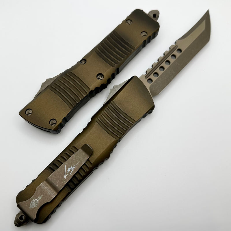 Microtech Combat Troodon Apocalyptic Bronze Hellhound Antique Bronze Signature Series 219-13APABS ONE PER HOUSEHOLD