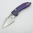 Marfione Select Manual M-Stitch RAM LOK Slab Galactic Purple Titanium Handles w/ Blue Accents & Stonewash M390MK 169MRL-10MS16