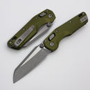 Microtech MSI RAM LOK Mini OD Green Fluted Aluminum Handles w/ Apocalyptic M390MK 210M-10APFLOD