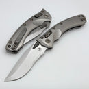 Microtech Marfione Select Amphibian RAM LOK Titanium Handles & Partial Serrated Stonewash M390MK w/ Double Vapor Blast & Flamed Accents 137RL-11MS4