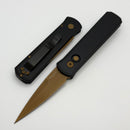 Pro-Tech Godson Black Handle w/ Tan PVD Hardware & Tan PVD 154-CM Blade 721-Tan