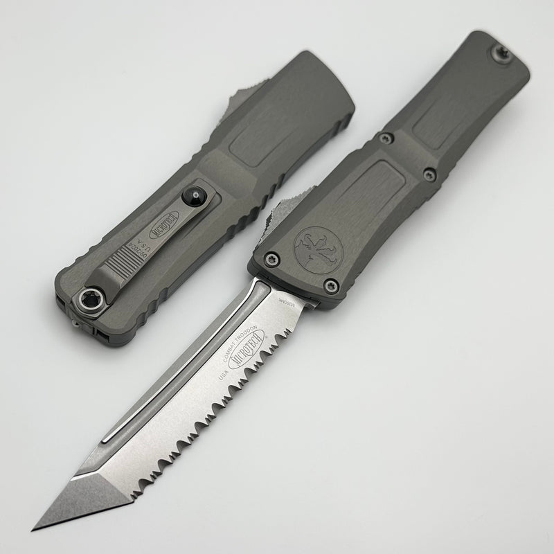 Microtech Knives Combat Troodon Gen III Stonewash F/S Tanto w/ Natural Clear Handle 1144-12NC