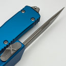 Microtech Scarab 2 Gen 3 Executive w/ Blue Handles & S/E Apocalyptic M390MK 1176-10APBL