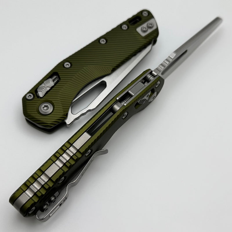 Microtech Knives MSI RAM LOK OD Green Fluted Aluminum & Stonewash M390MK 210-10FLOD