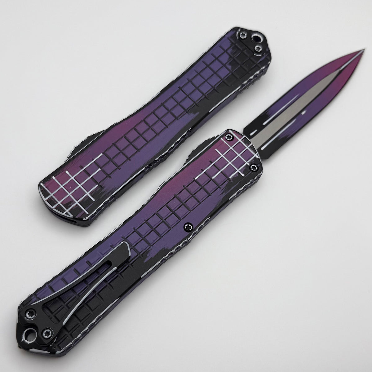 Heretic Knives Manticore X Cel Shade Purple Frag Handle w/ D/E MagnaCu Heretic Knives Manticore X Cel Shade Purple Frag Handle w/ D/E MagnaCu