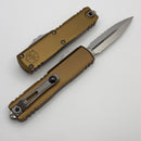 Microtech UTX-85 Gen IV w/ Tan Handle & Double Full Serrated Stonewash D/E M390MK 12324-D12TA
