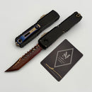 Microtech Marfione Select Ultratech ZBP Hellhound Blued Baker Forge CopperMai w/ Hefted Black Handle & Purple Haze Accents 1119-16MS3