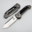 Microtech Knives LUDT Gen III Full Serrated Apocalyptic Tanto & Titanium Handles w/ Textured Inlays & Purple Accents 1136-12MS6