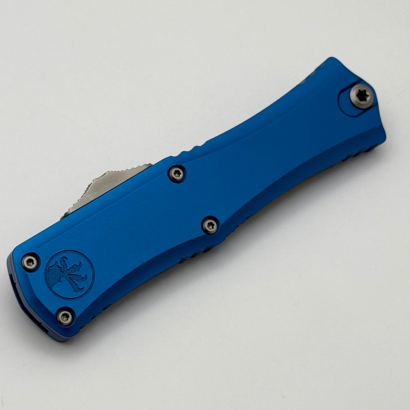 Microtech Knives Mini Hera Satin Double Edge M390MK w/ Blue Handle 1702M-4BL