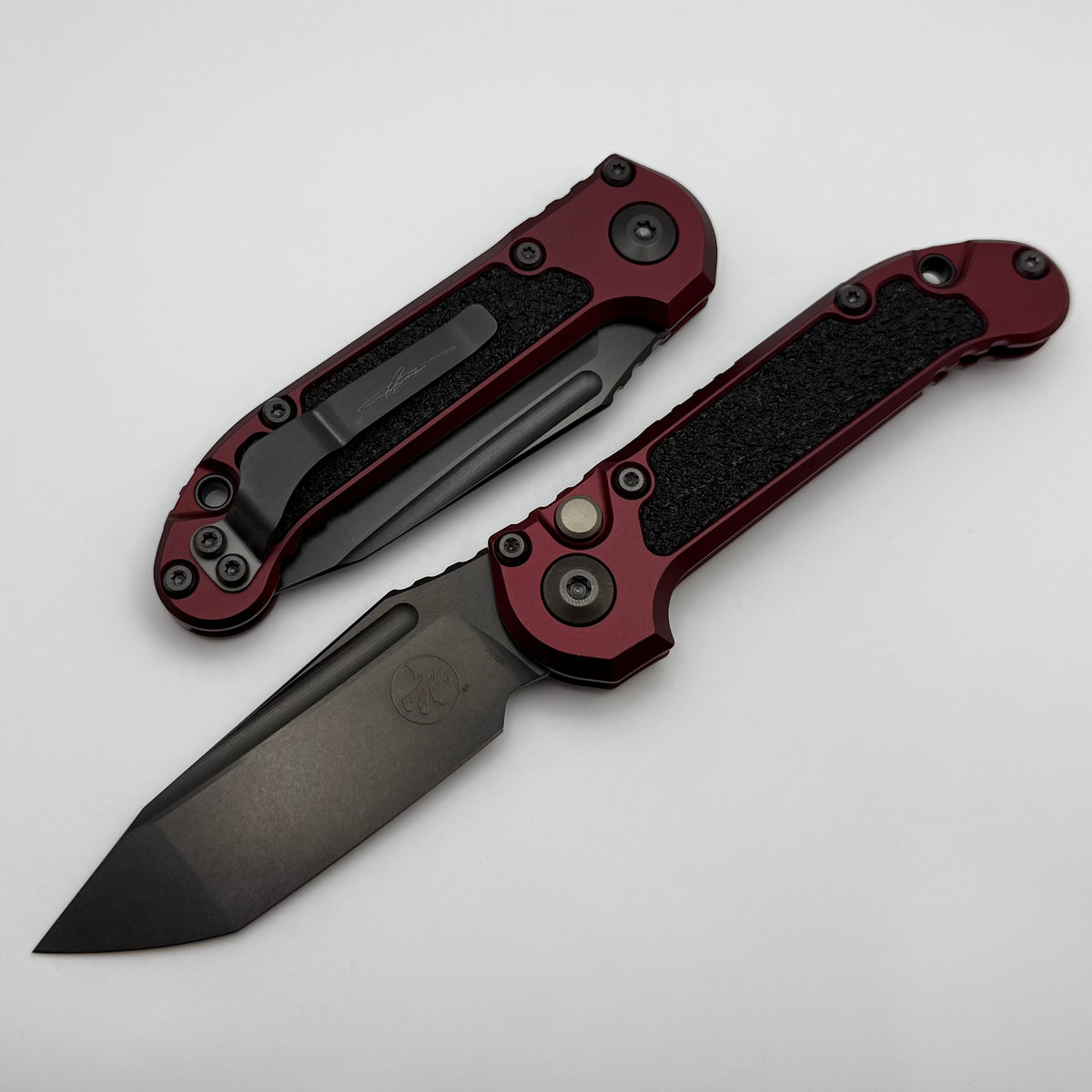 Microtech Knives LUDT Gen III DLC Tanto w/ Merlot Handle Signature Ser