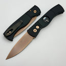 Pro-Tech TR-2 Tactical Response 2 Black w/ Textured Corners & Silver Shaw Skull w/ Rose Gold MagnaCut TR-2 RG Skull