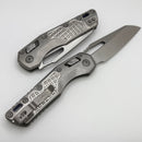 Microtech Marfione Select MSI RAM LOK Frag Titanium Handles w/ Double Vapor Blast & Blue Accents & Stonewash M390MK 210-10FRMS2