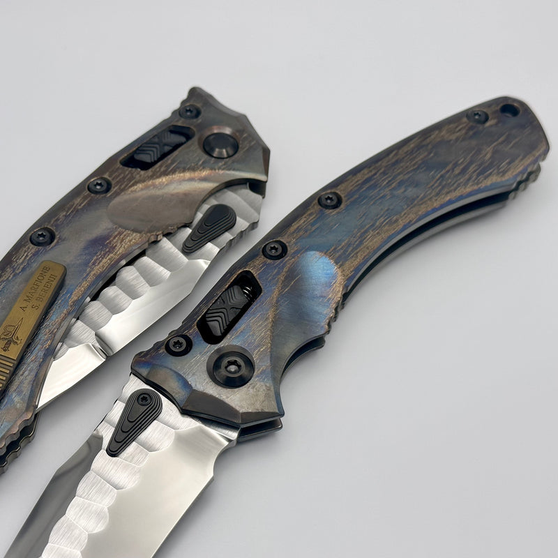 Marfione Custom Knives & Borka Blades Amphibian RAM-LOK Diamondwash Rock Star M390 & Cosmic Titanium w/ DLC Two Tone Hardware