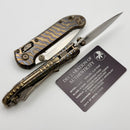 Marfione Select Microtech LUDT Ram-Lok w/ Flamed Slab Side Titanium Handles w/ Bronze Accents & Stonewash Drop Point 1135RLS-10MS3