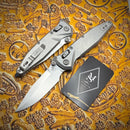Marfione Select Microtech Socom Ram-Lok Titanium Slab Side Handles w/ Blue Accents & Spear Point Stonewash M390MK 160RLS-10SMS3