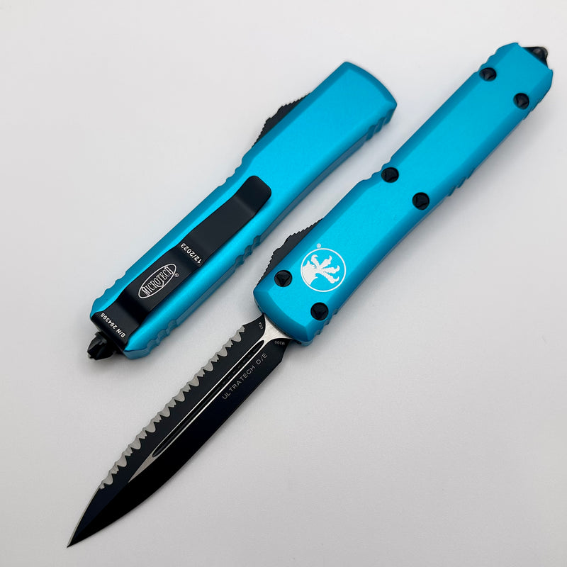 Microtech Ultratech D/E Black Full Serrated & Turquoise 122-3TQ