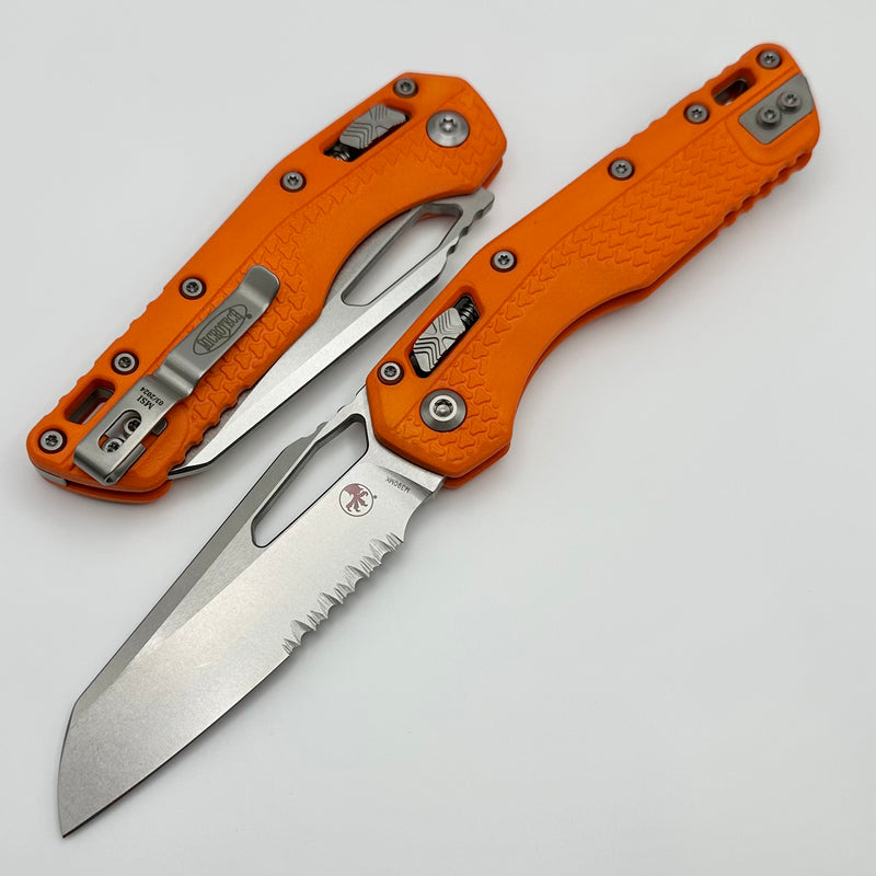 Microtech Knives MSI RAM LOK Orange Polymer Injection Molded & Partial Serrated M390MK 210T-11PMOR