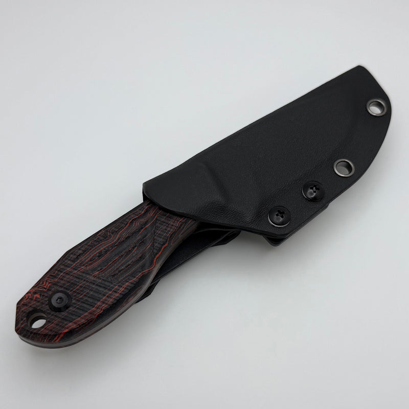 Tenable Knives Tiny Dancer w/ Red G-mascus G10 Handles & Rose Gold Coated D2 G014A2