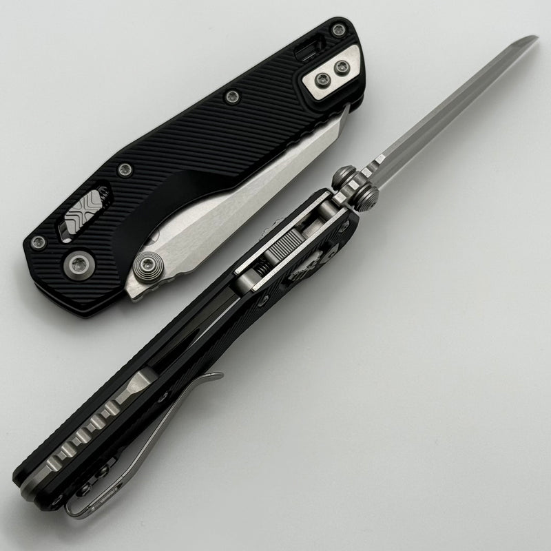 Microtech MSI RAM LOK Mini Black Fluted Aluminum Handles w/ Stonewash