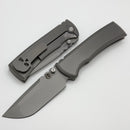 Chaves Knives Redencion 229 w/ Stonewash Titanium Integral Handle w/ Magnetic Ti Inlays & Stonewash Drop Point M390