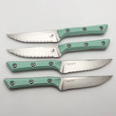 Microtech Steak 4 Piece Set Caribbean Blue G-10 Handle w/ Stonewash M390MK 3600-12SETCA