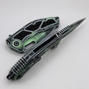 Heretic Knives Medusa Negative Cel Shade Toxic Green Handles w/ MagnaCut H009-NCS-TX