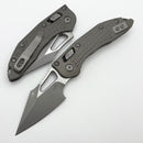 Microtech Knives Manual M-Stitch RAM LOK Natural Clear Frag Aluminum Handles & Apocalyptic M390MK 169MRL-10APFRNC