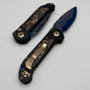 Microtech Marfione Select LUDT Gen III Black Handle w/ Pro-Tech Composites Live Wire Carbon Fiber Inlays & Blued Baker Forge Drop Point w/ Blue Accents 1135-16MS2