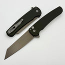 Pro-Tech Malibu Textured Green Handle & Smoky Gray DLC MagnaCut Reverse Tanto Blade 5406-SG Green