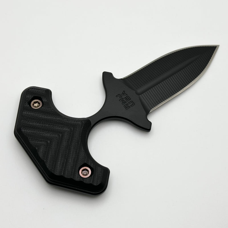 RMJ BUB Back Up Blade Black G-10 & Graphite Black Nitro V Fixed Blade