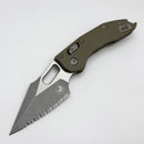 Microtech Knives Manual Stitch RAM LOK Fluted OD Green G-10 Handles & Apocalyptic Full Serrated M390MK 169RL-12APFLGTOD