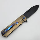 Medford TFF-4 Bronze Ti Handles w/ Black G-10 Inlay & Flamed Clip/Hardware w/ DLC Drop Point S45VN