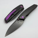 Poikilo Blade Zen S3 Blackened Titanium Handles w/ Purple Ti Accents & DLC Pearlescent Stonewash M398