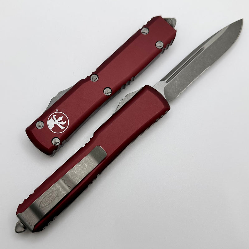 Microtech Ultratech Single Edge Apocalyptic Partial Serrated & Merlot 121-11APMR