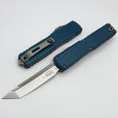 Microtech Ultratech ZBP Tanto Stonewash M390MK w/ Deep Ocean Handle 1123-10DO