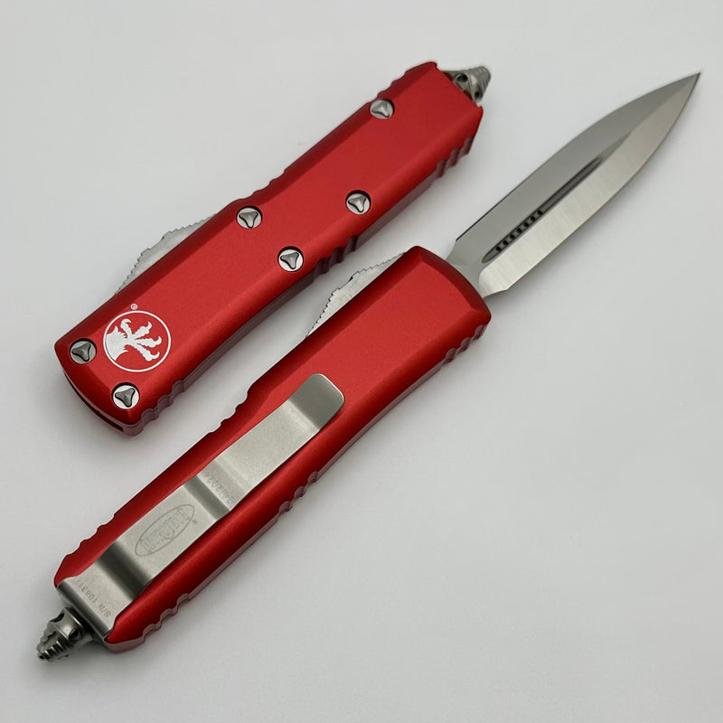 Microtech UTX-85 Double Edge Satin Standard & Red 232-4RD